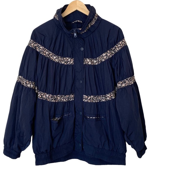 Free People On My Mind Bomber Jacket in Navy, NWOT, Size Medium - Picture 4 of 15